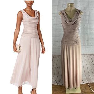 R&M Richards Women's Rouched Drape Front Dress